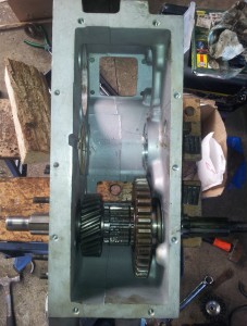 The output shaft and new high range gear in the new transfer case